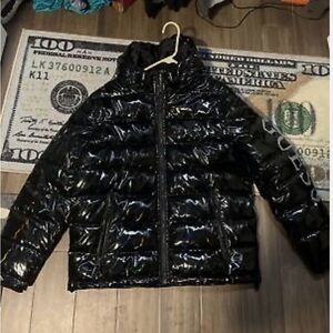 Black Puffer Jacket holographic